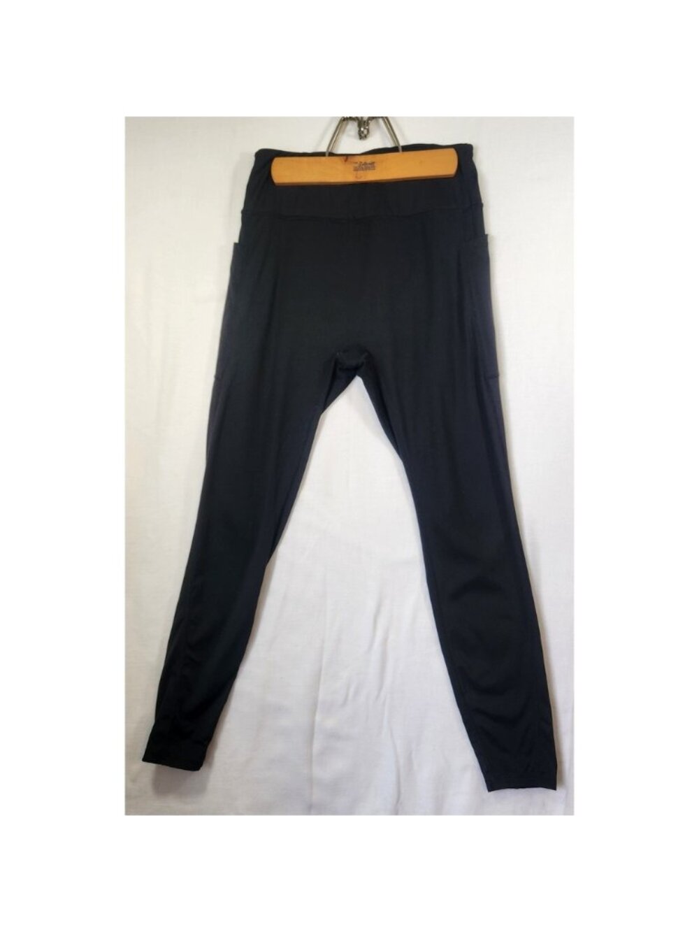 Black High Waisted Athletic Leggings with‎ Side Pockets Solid Yoga Pants